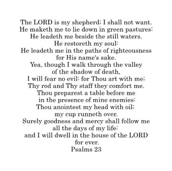 Psalms 23 The LORD is my shepherd Vinyl Wall Decal