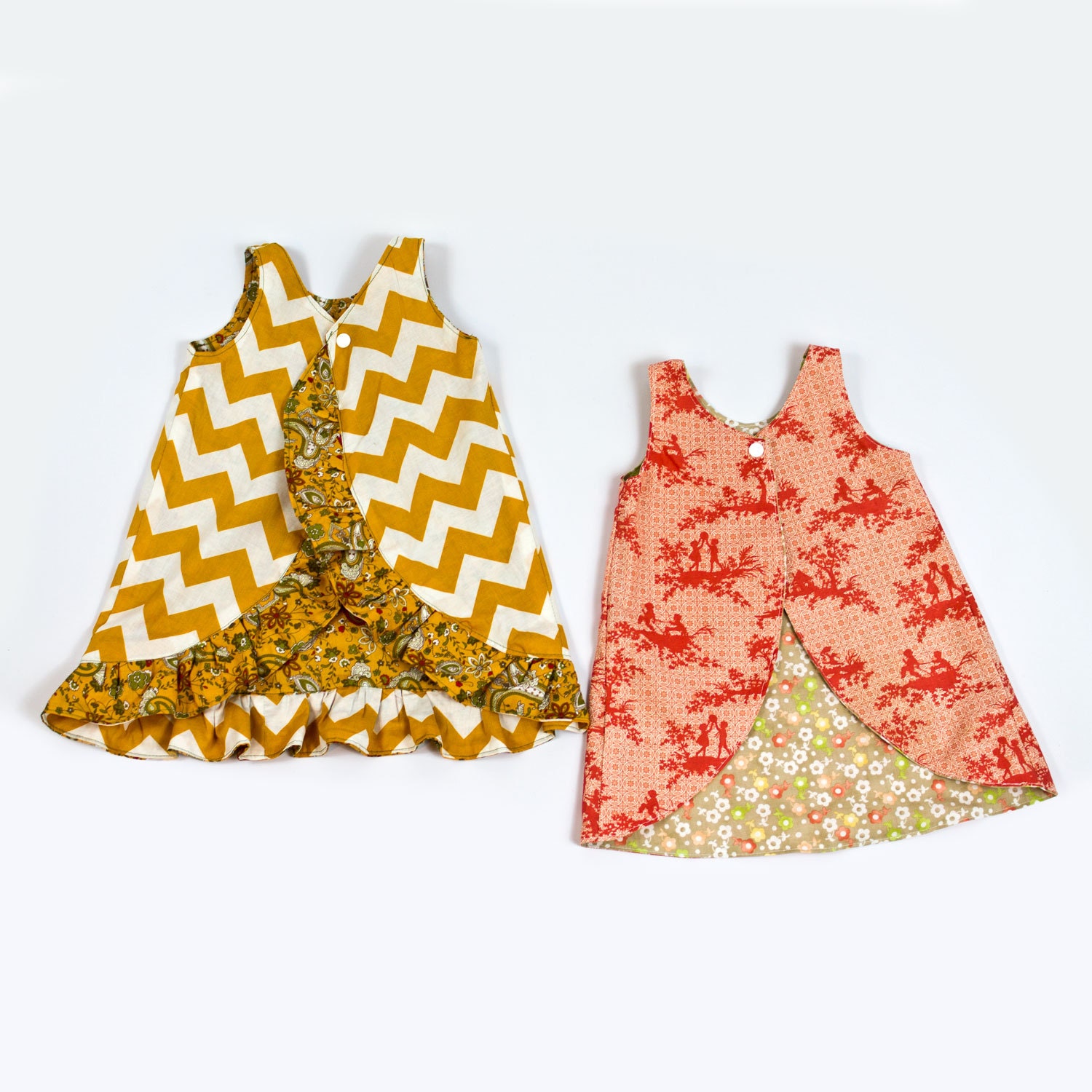 Pinafore Dress Pattern Reversible and easy to Sew