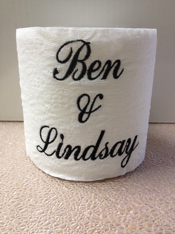 Embroidered Personalized Toilet Paper with by ShaneeThomasDesigns