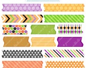 Halloween Washi Tape Digital Clipart for Commercial or Personal Use, Digital Washi Tape, Scrapbooking Tape, Halloween Graphics Il_170x135