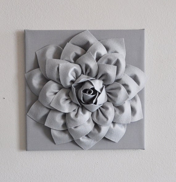 Silver Gray Wall Flower Wall Hanging Nursery Art Baby Art