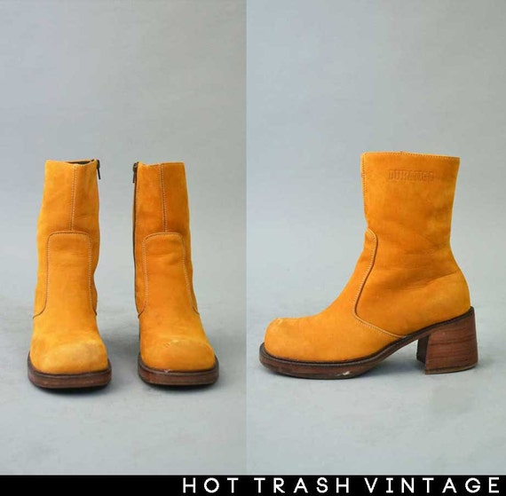 Mustard DURANGO Leather Ankle Boots 7