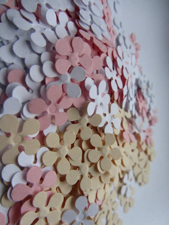 Paper flowers, 200 small paper flowers, small die cuts, paper flower