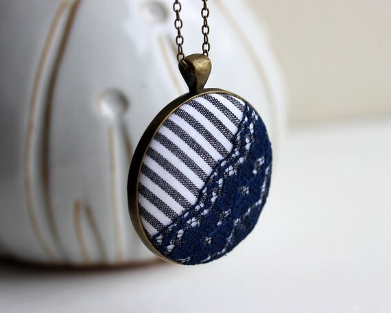 Vienna Cross Necklace Navy main image 0