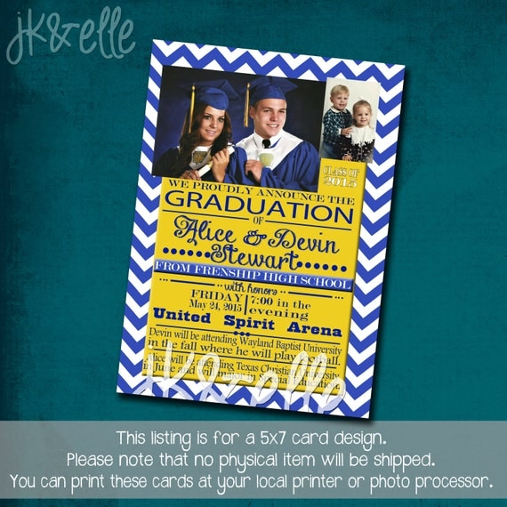 Graduation Invitations Twins