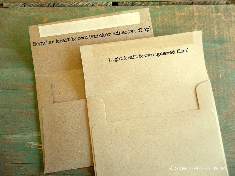 50 A6 Kraft Envelopes ecofriendly rustic recycled kraft