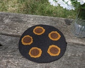 Sunflowers Penny Rug Candle Mat