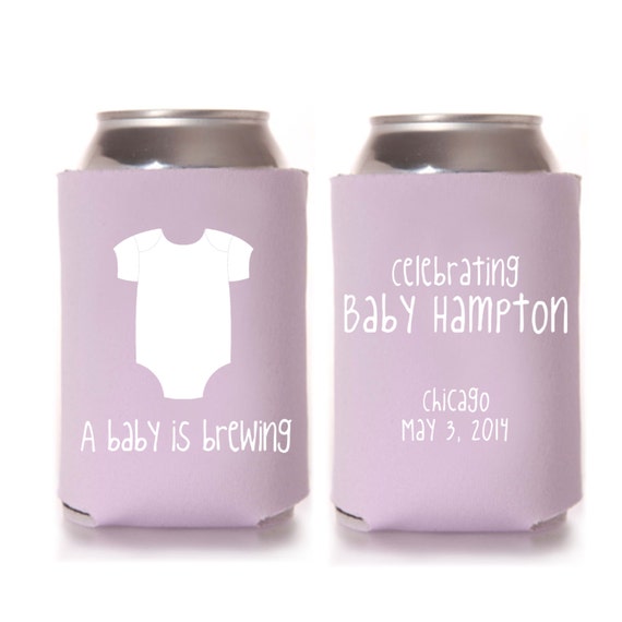 Personalized Baby Shower Koozie Favors by yourethatgirldesigns