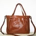 Caramel Leather handbag tote purse cross body bag Rachel