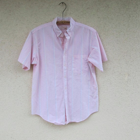 mens pink short sleeve button up