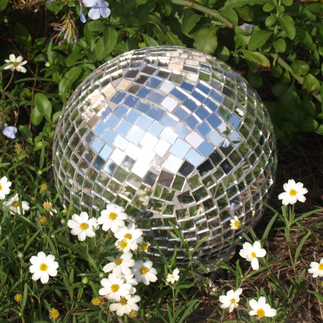 Repurpose Gazing Ball Mirror Mosaic Bowling Unbreakable garden