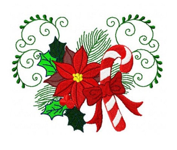 Download Set of 10 Christmas poinsettias flowers machine embroidery