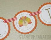 READY to SHIP Thanksgiving Collection: Mini Banner. Give Thanks. Turkey. Pumpkin. Harvest. Orange Cocoa Olive Green. Turkey Day. Il_170x135