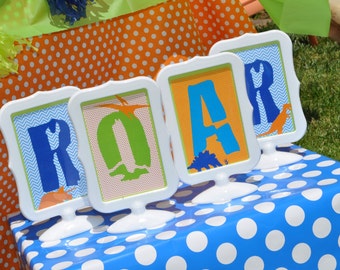 Dinosaur Birthday 4x6 Signs ROAR, Boys 1st Birthday Party, Dinosaur Theme Birthday Party, Dinosaur Birthday Party Decorations