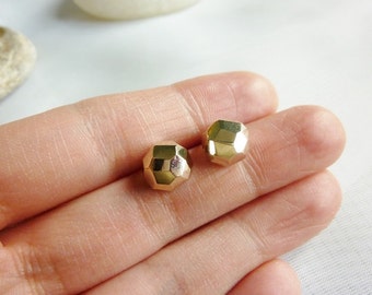 Gold Ball Earrings-Gold Ball Stud Earrings-Gold Stud Earrings-Ball Stud Earrings-Simple Stud Earrings-Simple Gold Earrings-Momentusny