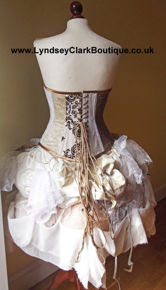 Steampunk Victorian corset bustle unique alternative wedding