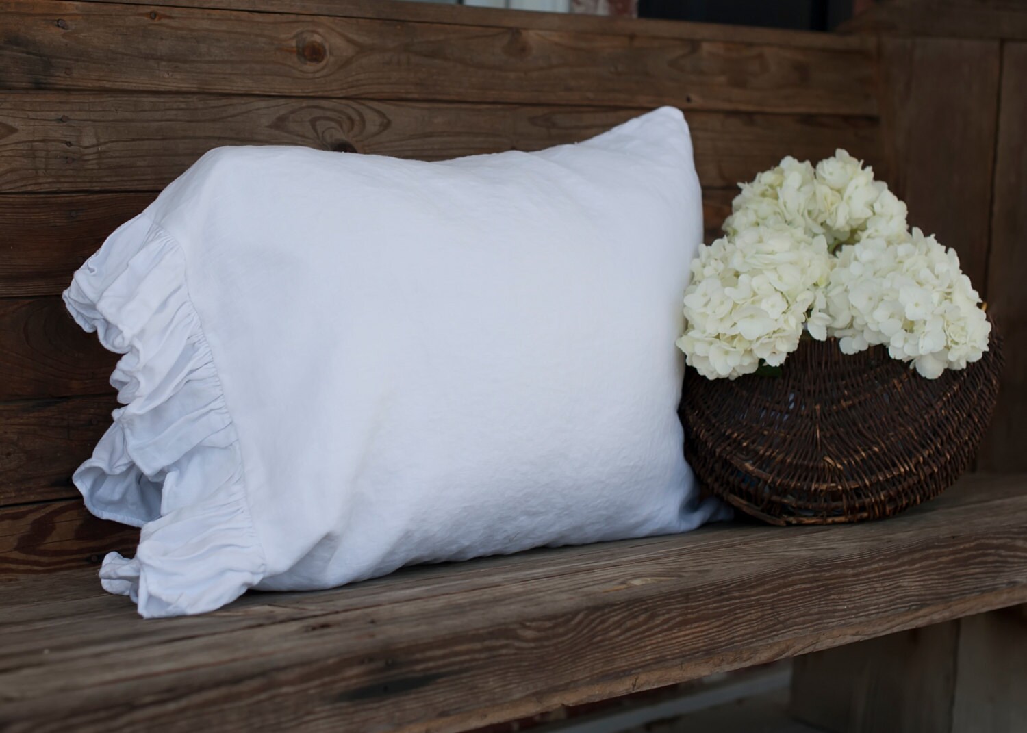 Ruffled Linen Standard Pillowcase