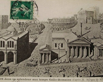French Antique Postcard - Néris-les-Bains, France in Gallo-Roman Times.