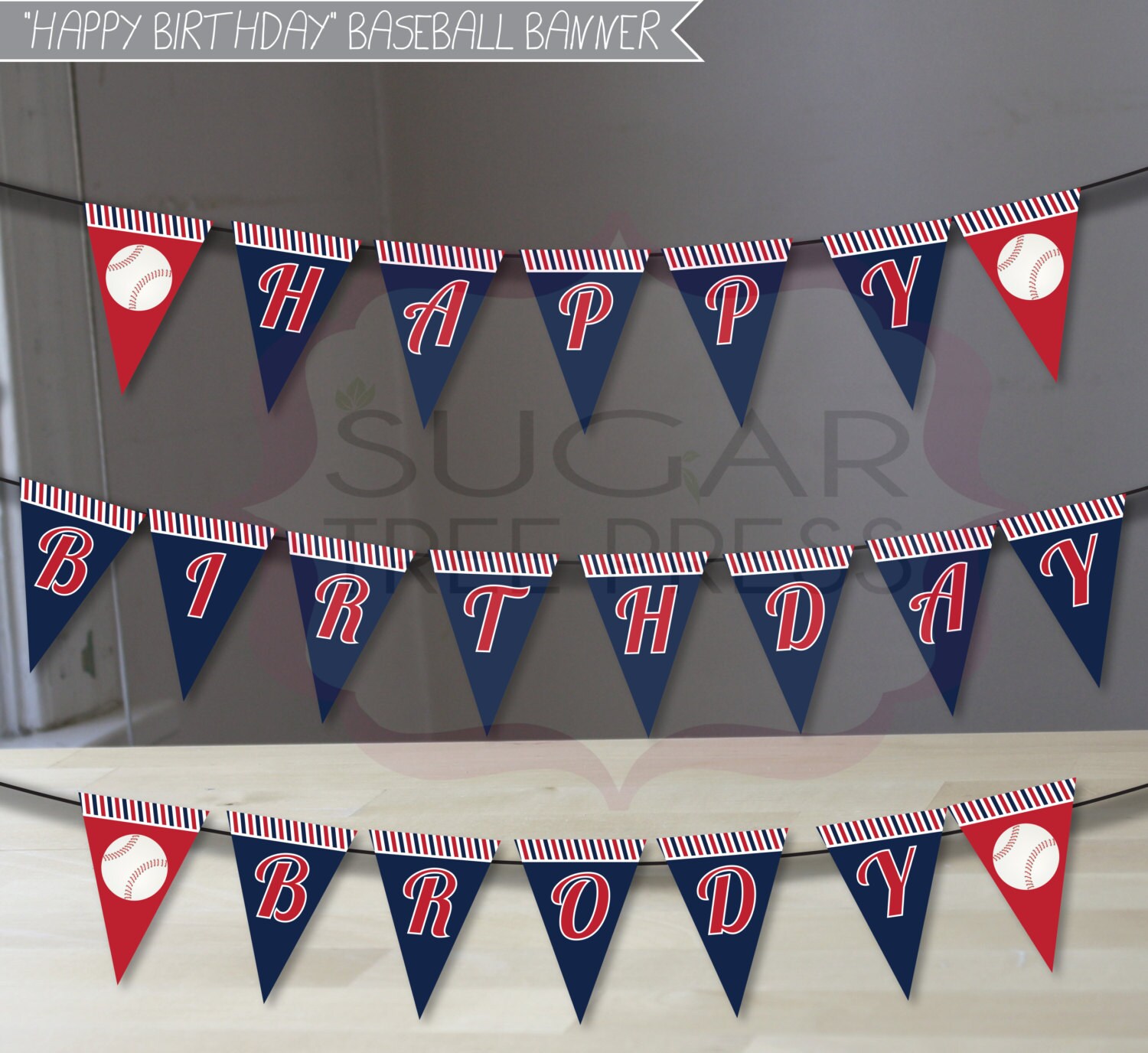 Baseball Themed Birthday Party Banner-print It Yourself