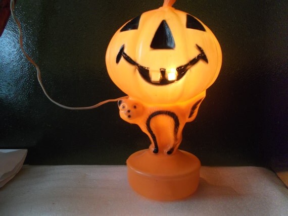 Items Similar To Vintage Halloween Blow Mold Jack O Lantern On Top Of A