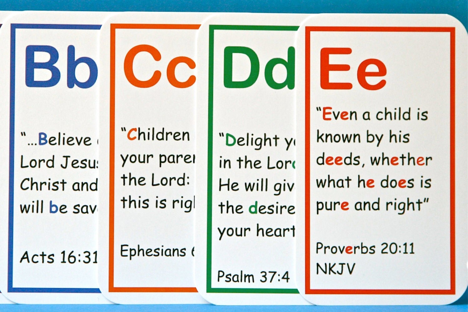 New Year's SALE ABC Bible Verse Flashcards Primary