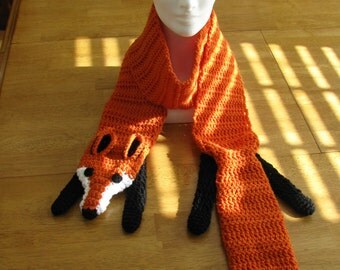 Fox scarf - crocheted