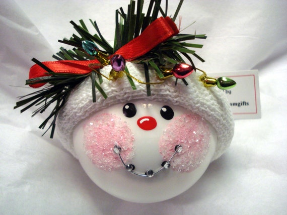 Braces Dentist Christmas Ornament Snowman by TownsendCustomGifts