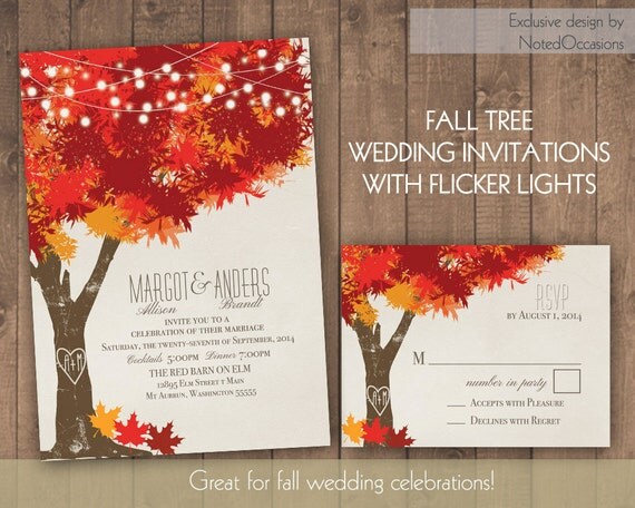 Fall Tree Wedding Invitations 2