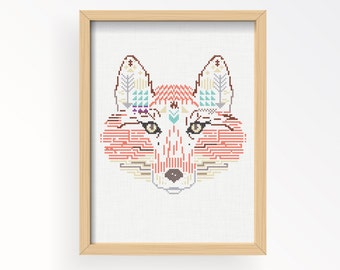 Tutorial FOX WILD/ broderie au Point de Croix .pdf / téléchargement immédiat