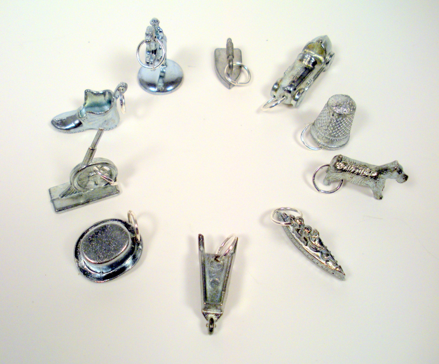 Upcycled Monopoly Game Pieces Charms by DecoHearts on Etsy