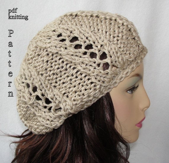 Knitted Hat Pattern Knit slouch beanie pattern Knit Spring