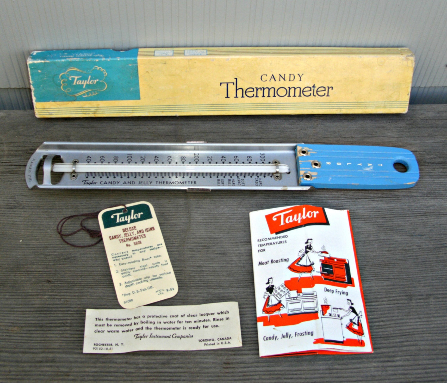 Vintage Candy Thermometer By Taylor in Original Box Haute Juice