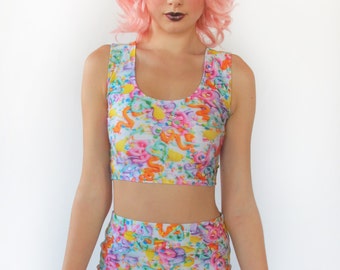 Pastel Frosting Print Crop Top