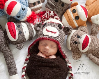 CUSTOM BABY BEDDING Sock Monkey set