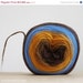 Self Striping Chunky Wool Pencil Roving, for Spinning, Felting or Knitting, Brown Mustard Yellow Blue