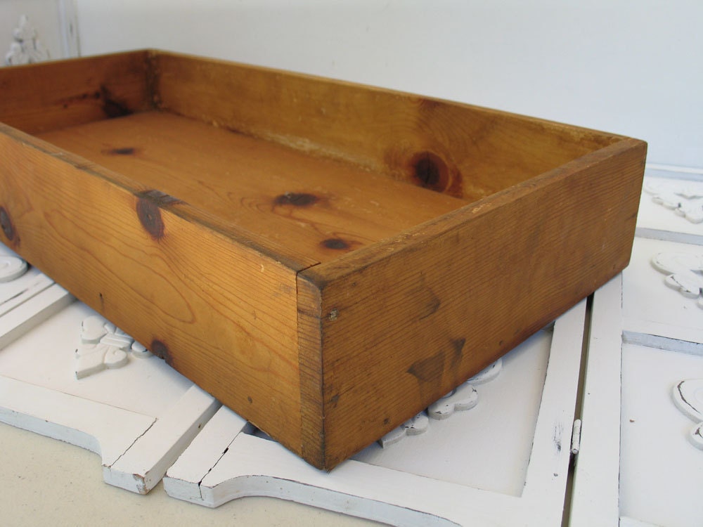 Vintage Wood Box / Tray Large 25 x 12 Rustic