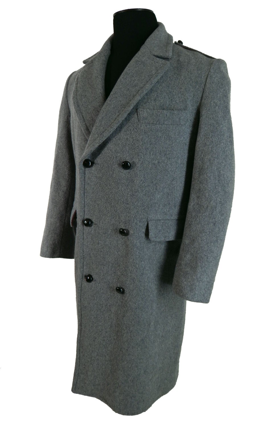 Vintage 70's Mens Fashion Double Breasted Wool Coat Maine