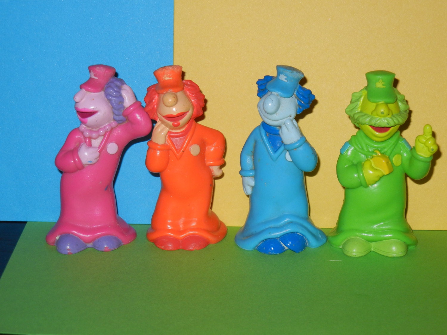 Set of 4 Colorful Vintage The Puzzle Place Fraggle by RetroPickins