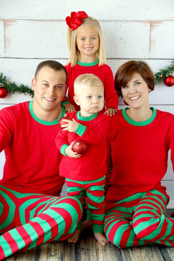 Monogrammed Christmas Pajamas Kids Christmas Pajamas Family