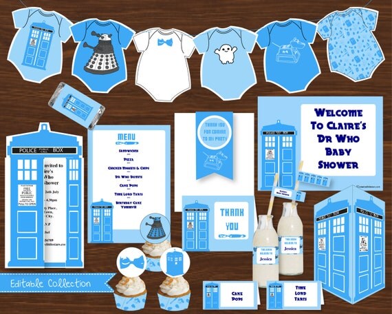 Dr Who Baby Shower Baby Blue DIY Printable Kit - INSTANT DOWNLOAD - Dr Who Inspired Il_570xn