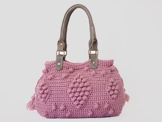 BAG // Pink / Rose Crocheted Handbag handbag Celebrity Style