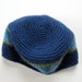 men's blue wool hat with triangle design large