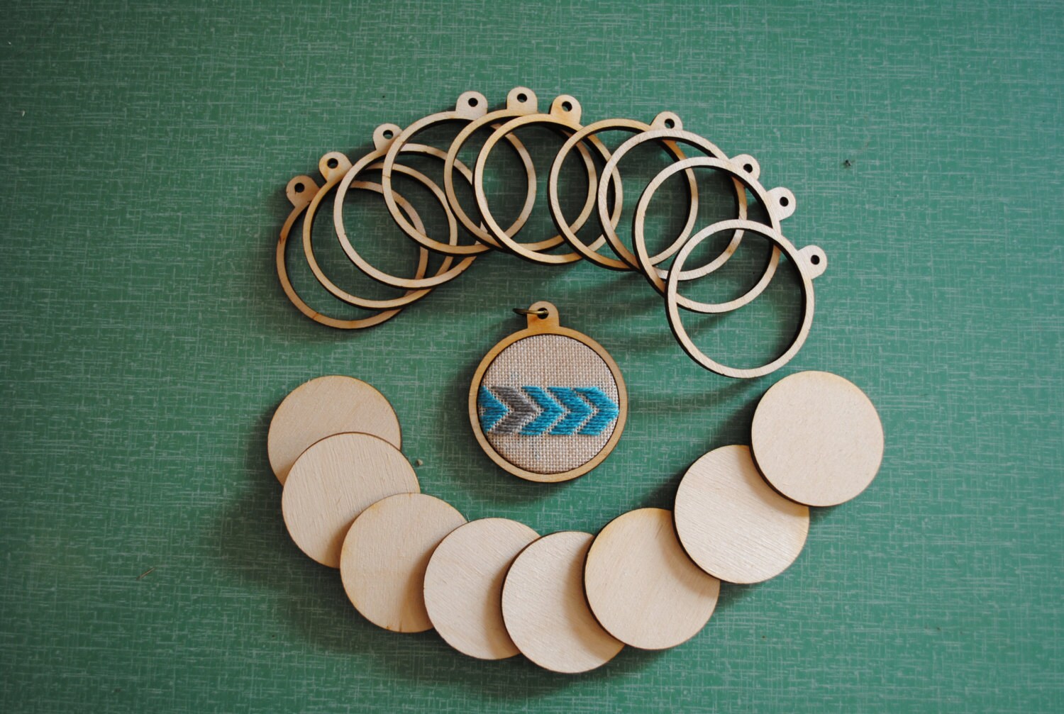 3 Miniature Wooden Embroidery Hoop Frames.