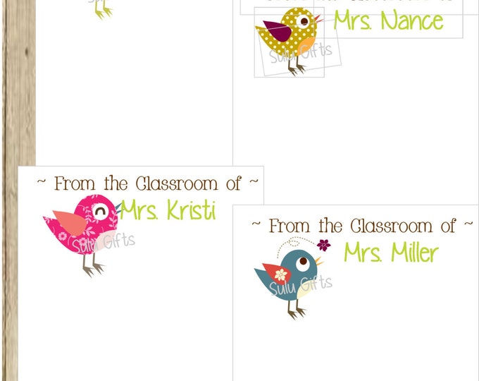 2- Printable Notepad Notes for Teacher Personalized Bird ~ Birdie Notepads perfect for appreciation gifts ~ holiday gift giving Christmas