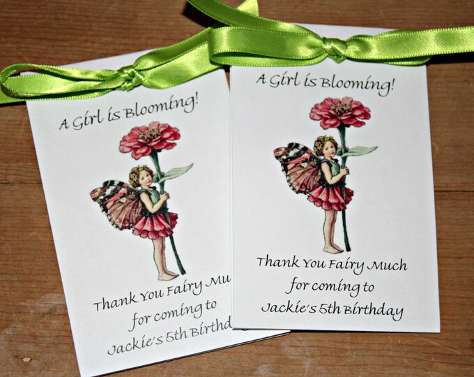 Fairy Garden Themed Flower Seed Packets for Baby Shower Favors Zinnia Child Personalized Keepsakes Fairytale & Fantasy theme