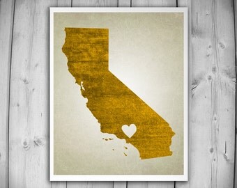 Items similar to I Like California State Typographical Map Art on Etsy
