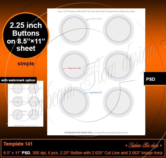 INSTANT DOWNLOAD for 2.25 Button 2.625 Cut Line 2.063