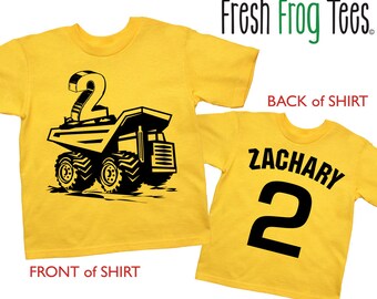 Dump Truck Birthday Shirt Personalized Construction Birthday Shirt - any age and name - you pick the colors!