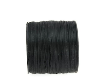 Black Waxed Polyester Cord, Black Waxed Polyester Thread (0.8mm) 10m - 11yards S 40 002