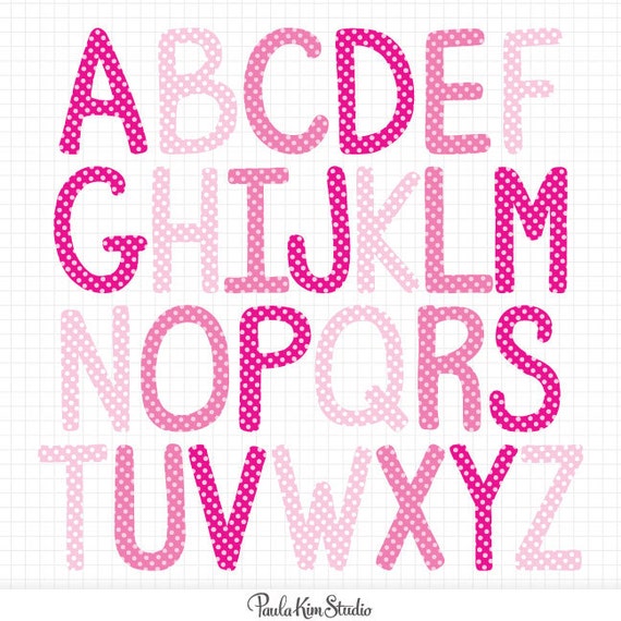 Alphabet Clipart Pink Polka Dot Clip Art Teacher Clip Art